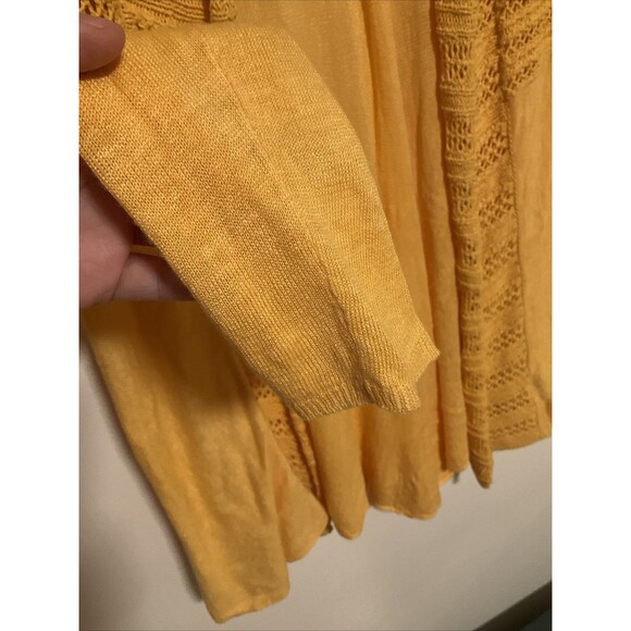 Angel Of The North Women’s L Yellow Sweater Crochet Fashion Designer Anthro - Picture 2 of 6